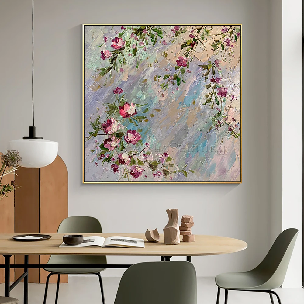 

3D Knife Flower Paintings Abstract Oil Painting Wall Art Home Decor Picture Modern Hand Painted Oil Painting On Canvas Unframed