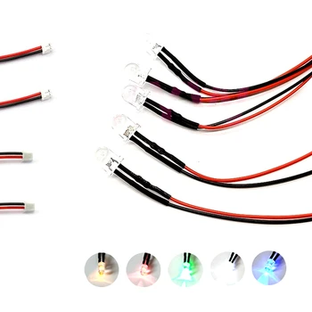 

100Pcs 3V 5V 6V 9V 12V 24V 36V 48V 110V 220V Clear 8mm LED With 20cm Wire And ZH1.5 Plug, Orange, Pink, Purple