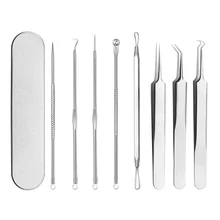 8 шт./4 шт. профессиональные инструменты для очистки из нержавеющей стали угри, акне, недостатки кожи, средство для удаления прыщей, иглы для ухода за кожей