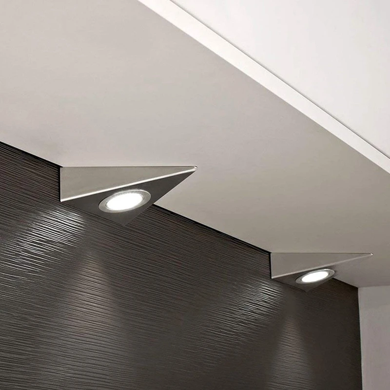 

1Pc Kitchen Under Cabinet Triangle Led Light Stainless Steel Downlight Cool Whie