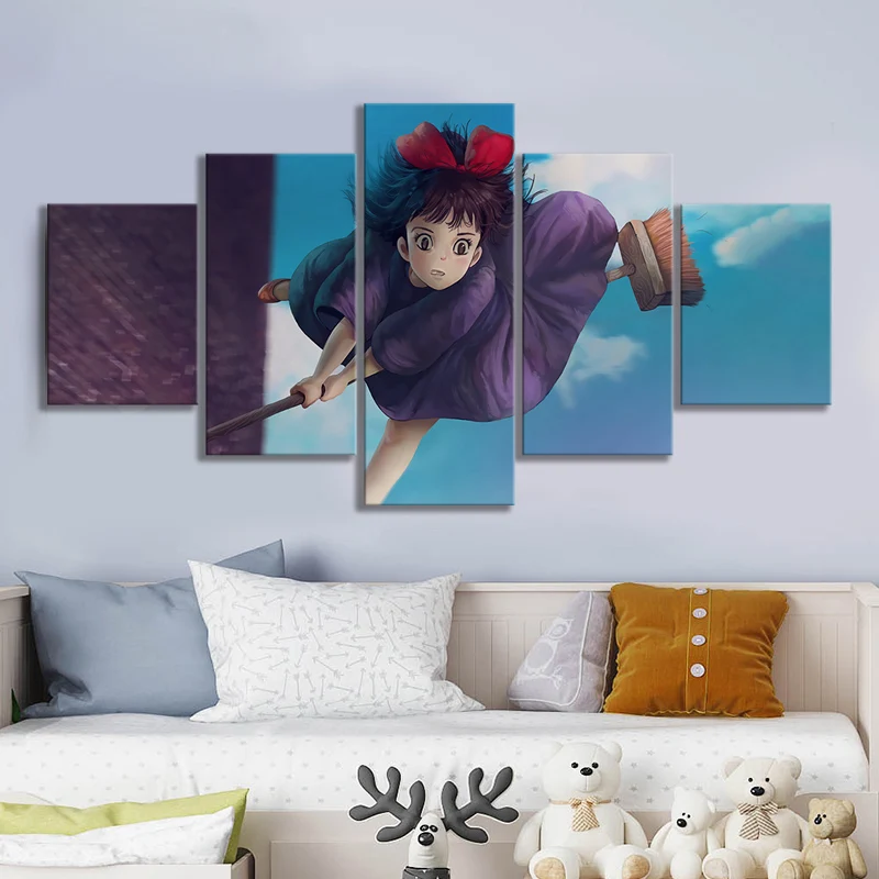 5 Piezas Hd Anime Chica Pintura Al Oleo Servicio De Entrega De