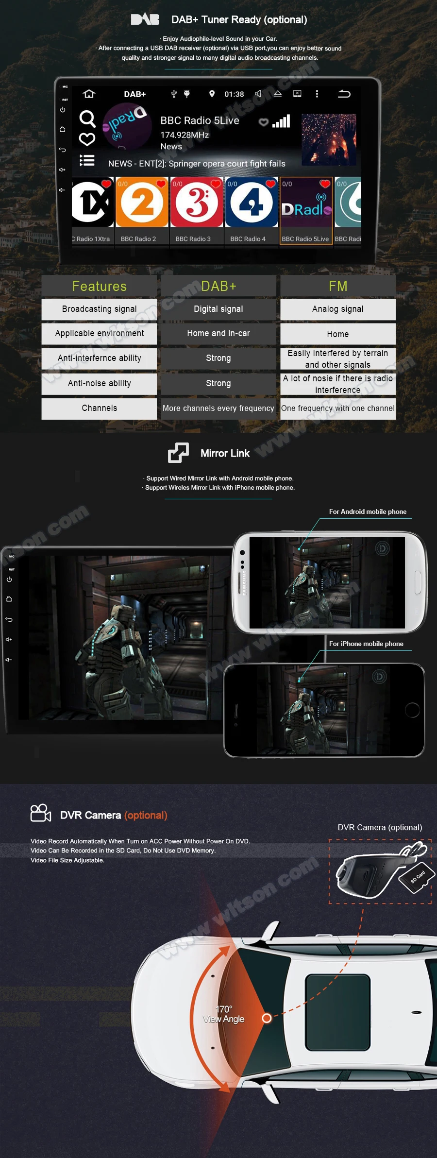 Sale WITSON 9"FULL HD TOUCH SCREEN Android 9.0 Car GPS Multimedia Navigation for Volkswagen 2013-2015 Tiguan player RDS 11