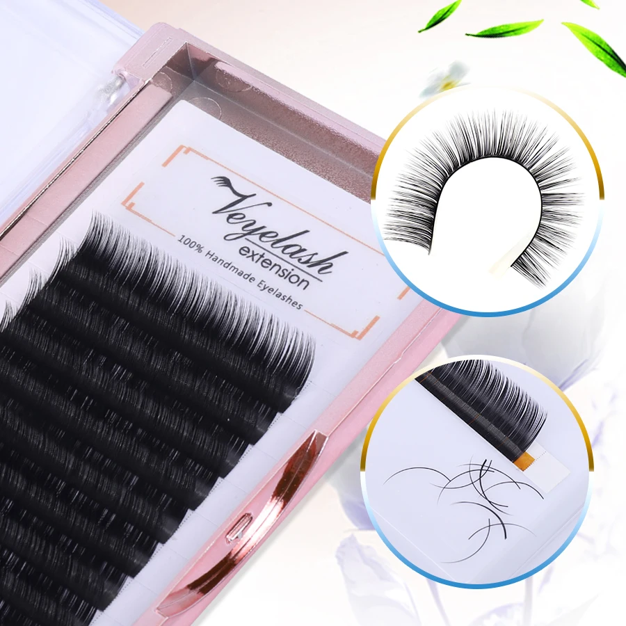 

WOWANGEL Lash 2019 new design1 Case All Size C D curl eyelash extensions false mink black fake false eyelashes bend