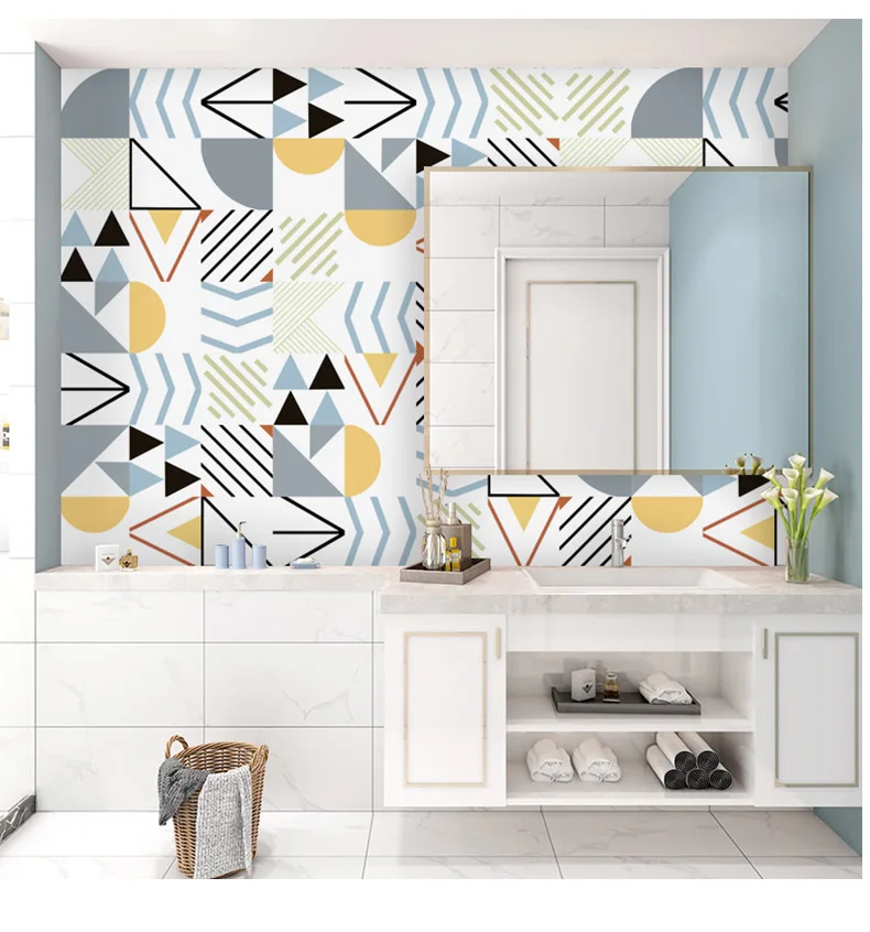 VOSAREA 21 Pezzi Adesivi Diagonali per Piastrelle Muro Pavimento DIY per Piastrelle Diagonali Murali I VOSAREA 21 Pezzi Adesivi Diagonali per Piastrelle Muro Pavimento DIY per Piastrelle Diagonali Murali I