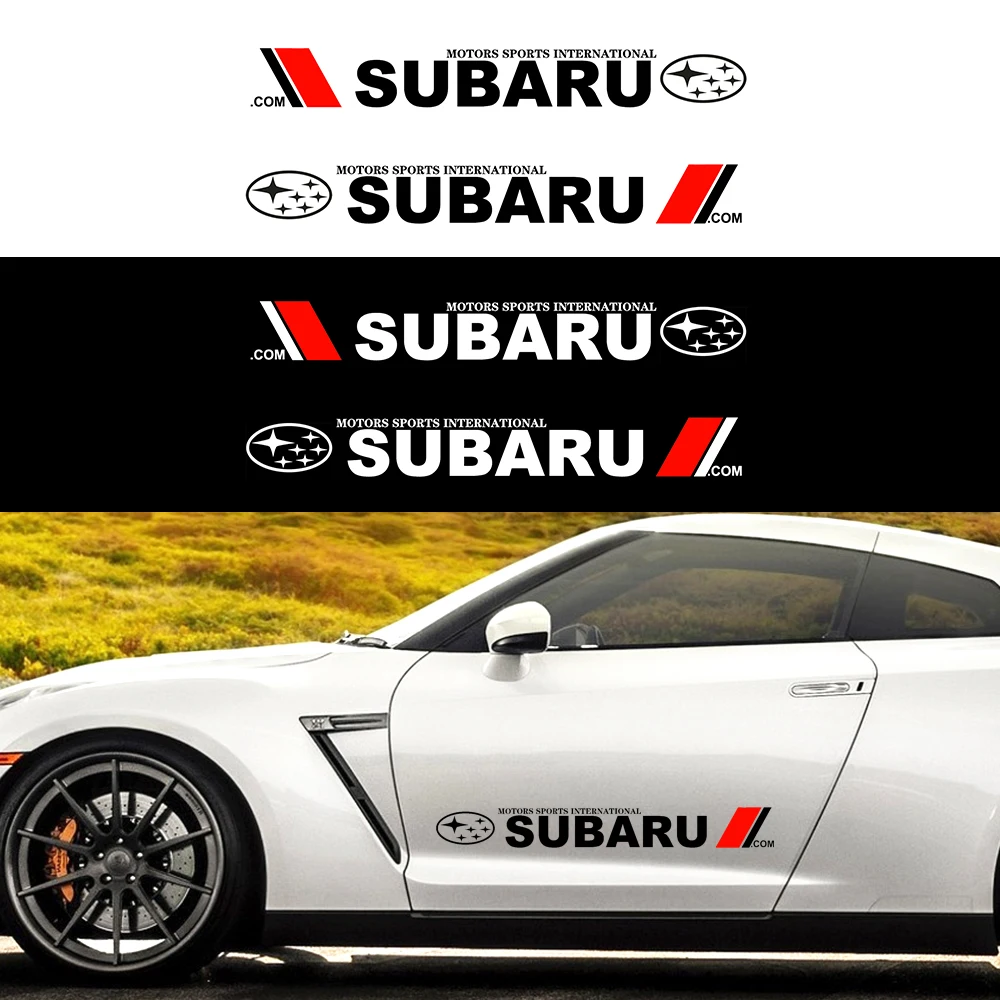 2pcs/set Car Logo Decal Styling Door Side Stickers For Subaru Impreza Forester Tribeca XV BRZ accessories | Автомобили и