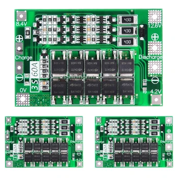 

3S 12.6V 60A Lithium Battery Protection Board Charger Protect Module Balance 18650 Li-ion Lipo Cell Pack BMS PCM for Drill Motor