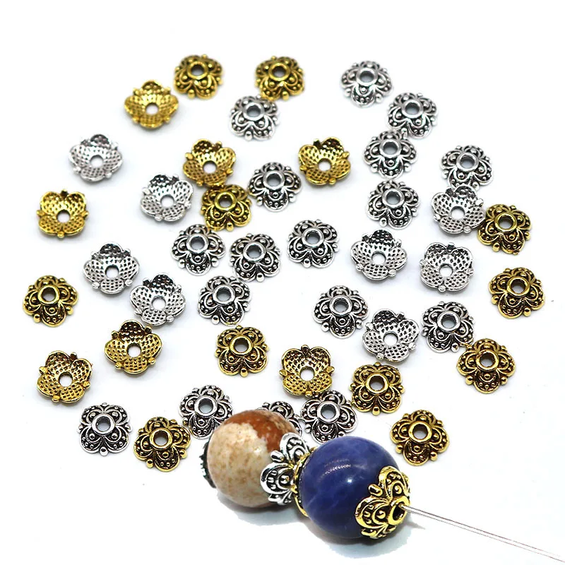 4pcs A501-MR// Matt Rhodium Plated Bubble Beads Cap