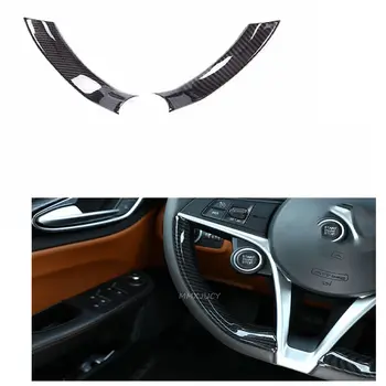 

Steering Wheel Frame Cover Decor Trim Sticker Cover fit for Alfa Romeo Giulia 2017 2018 Carbon Fiber Printed ABS