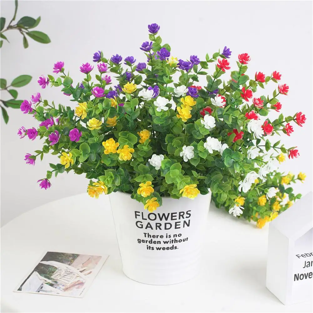 MeterMall Simulating Eugali Rose Green Bonsai Flower Decoration Photography Home Plastic Rose