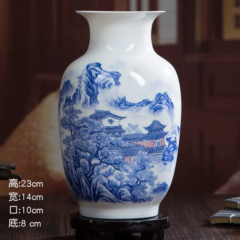 Прекрасная керамическая ваза Jingdezhen композиция для цветов украшение дома