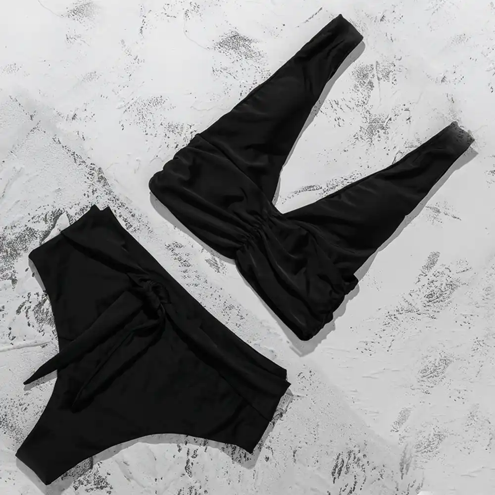 Ztvitalityソリッド倍プッシュアップビキニ黒パッド入り包帯ビキニハイウエスト水着女性のセクシーなブラジルbiquini ビキニセット Aliexpress