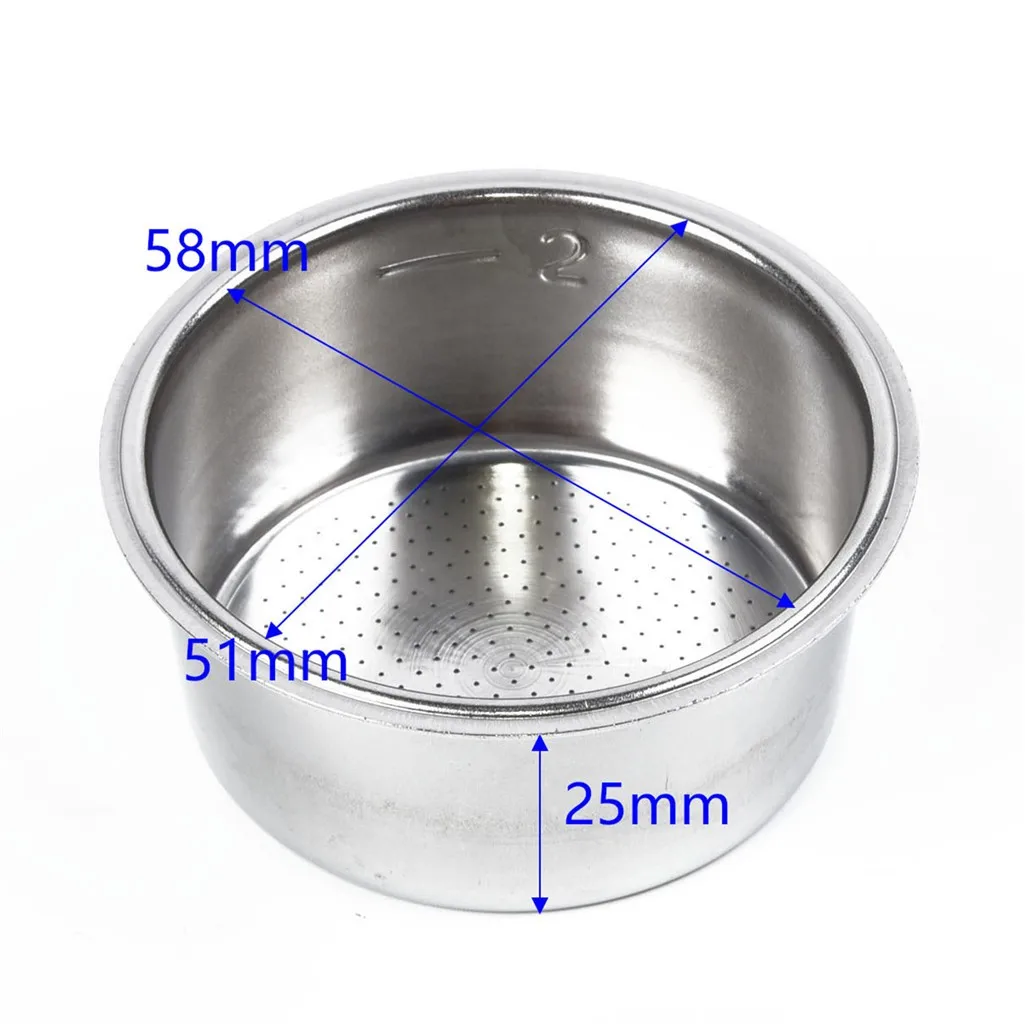 Stainless Steel Non Pressurized Filter Basket Reusable Coffee Filter For Coffee Small and convenient Filter tool 51x25mm#2360