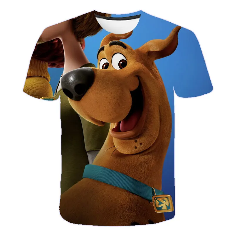 Аниме 3d печать футболка scooby doo модная детские топы футболки для мальчиков Одежда