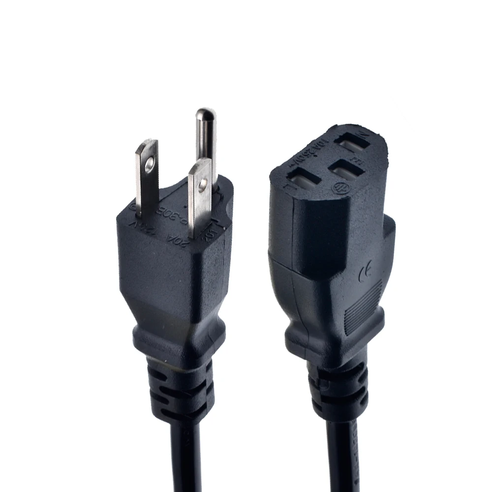 США Япония Канада удлинитель кабеля питания Nema 5-15P 3-контактный к IEC320 C13 кабель