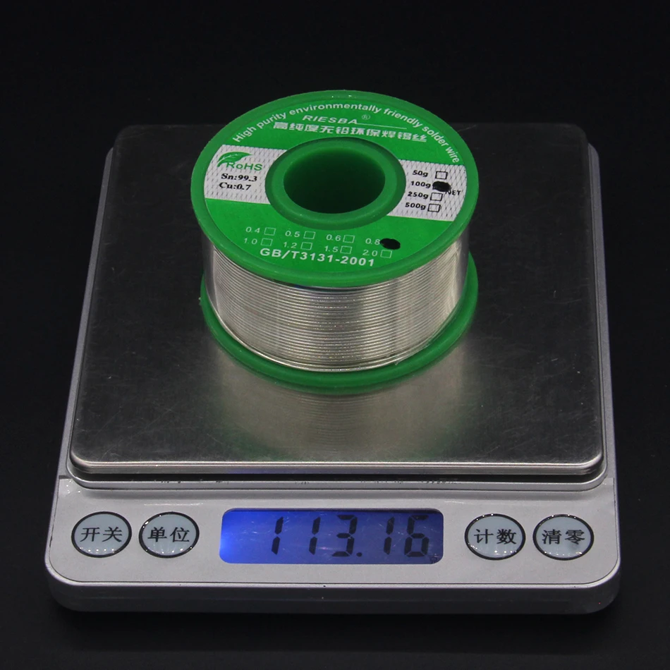 1 шт. 100 г 1.1LB бессвинцовый паяльный провод Sn99.3 Cu0.7 канифоль для электрического припоя RoHs канифоль ядро олово для пайки