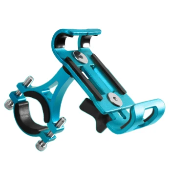 

360 Degree Rotatable Bicycle Mobile Phone Holder Mountain Bike Handlebar Phone Stand Phone GPS Navigation Support Bracket,Blue