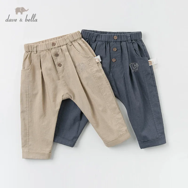 Весенние штаны для маленьких мальчиков модные однотонные малышей