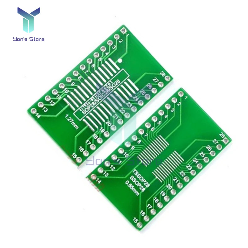 

5PCS SSOP28 SOP28 TSSOP28 to DIP28 Adapter Converter PCB Board 0.65/1.27mm