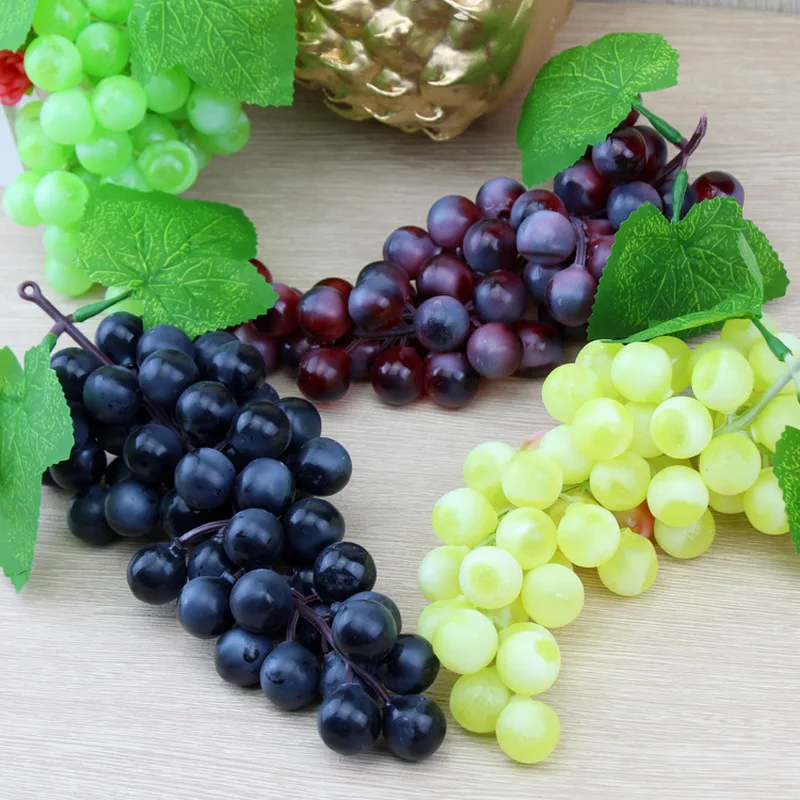 1Pcs Artificial Grapes DIY Artificial Fruits Plastic Fake Fruit ...