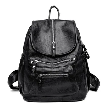 

Shoulder bag 2019 new sheepskin student backpack fashion travel bag Mummy bag