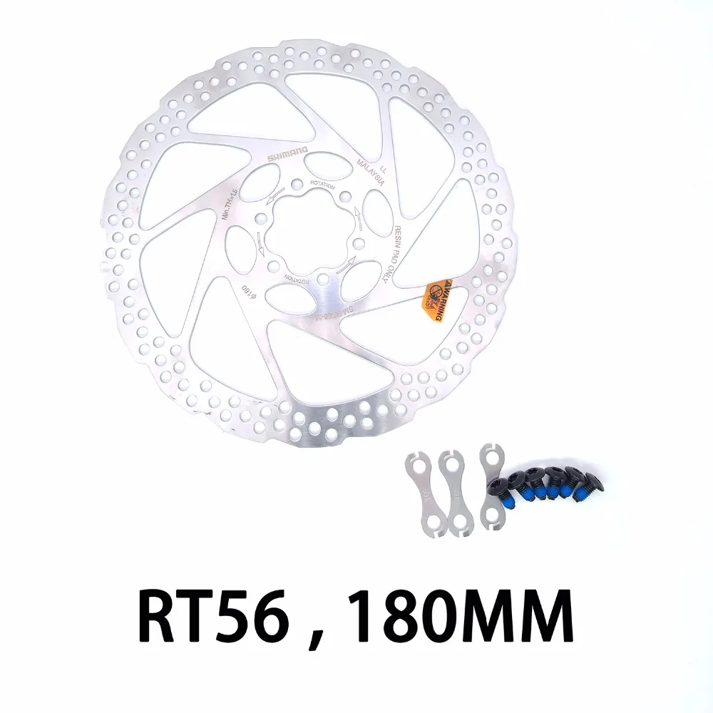 DEORE SM-RT56, 6 болтов, дисковый тормоз, ротор для горных велосипедов, диск MTB, тормозной диск, 160 мм, 180 мм, с антиослабленной пластиной для затяжки