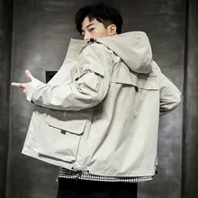 Осенняя и зимняя новая стильная повседневная модная мужская Рабочая куртка с большими карманами, мужское свободное красивое универсальное пальто