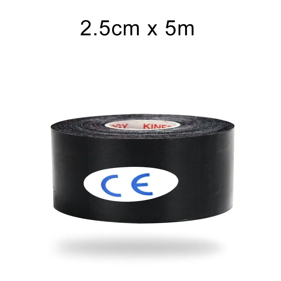 2.5X500 Black Фитнес-бандаж для тренажерного зала, эластичная лента, кинезиологический спортивный наколенник для восстановления мышц, защита от боли в мышцах, наколенники - Цвет: 2.5X500 Black