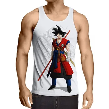 

KISSQIQI Men Vest 3D Printed Dragon Ball tops Funny Casual Fitness Tank top Men Dragon Ball Tops Men's Vest Maximum Size 5XL