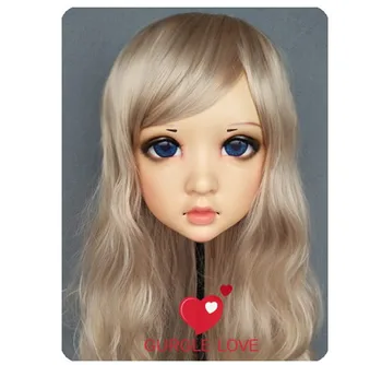 شراء (جديد-33) قناع ذكر أنثى واقعية سيليكون أقنعة هالوين حفلة BJD دمية Crossdress اليابان كيجورومي قناع أنيمي تأثيري