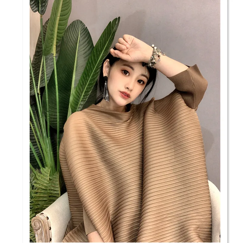 MIYAKE складки летние модели сердце машина дизайн чувство моды джокер Корейская версия тонкий большой размер футболка женская