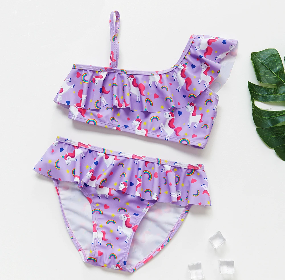 2~10Year Girl Two Pieces Swimwear Swimming Outfits Clothes girls swimsuit