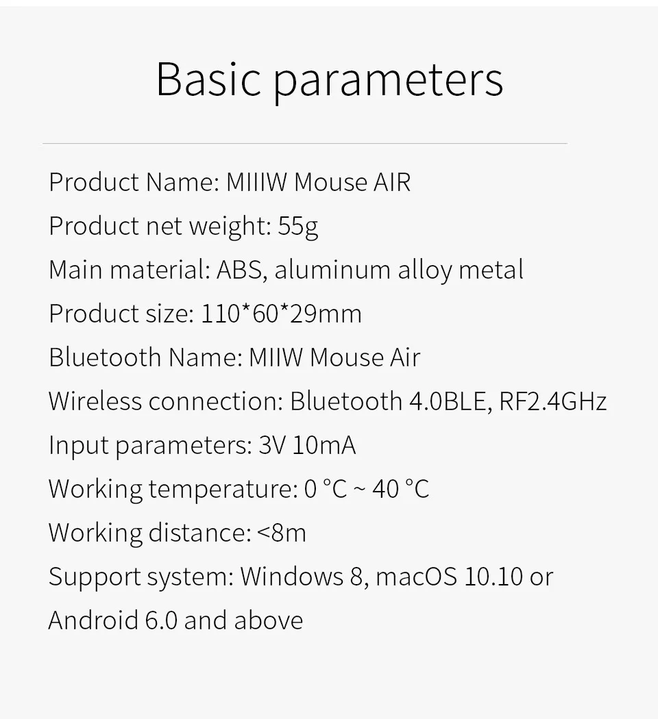 Xiaomi Mijia Bluetooth Двухрежимная портативная мышь Air Bluetooth двухрежимное подключение ультратонкий портативный модный компьютер цифровой
