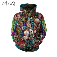 Новинка, толстовка с капюшоном в стиле аниме Рик и Морти, одежда на заказ, одежда с фигурками Рика и Морти, мужская толстовка с 3d принтом, 39s