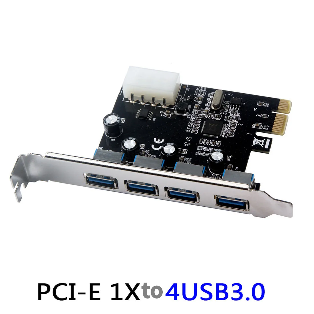 4 порта USB 3,0 PCI-e Плата расширения PCI Express PCIe USB 3,0 концентратор адаптер 5 Гбит/с Райзер контроллер удлинитель с 4Pin/SATA питания - Цвет: Large 4Pin