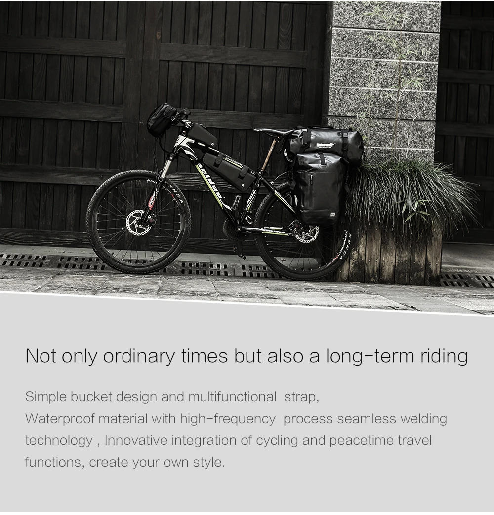 Rhinowalk Bicycle Luggage Bags 20L Full Waterproof for Road Bike Rear Rack Trunk Cycling Saddle Storage Pannier Multi Travel Bag (2)