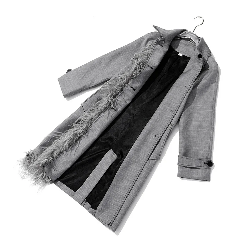 DEAT, осенняя и зимняя модная женская одежда, отложной воротник, пэтчворк, высокое качество, однобортная ветровка WJ14602