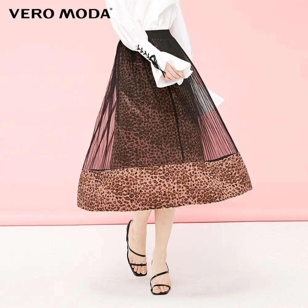 Vero Moda Женская двухъярусная тканевая юбка с принтом | 319116549
