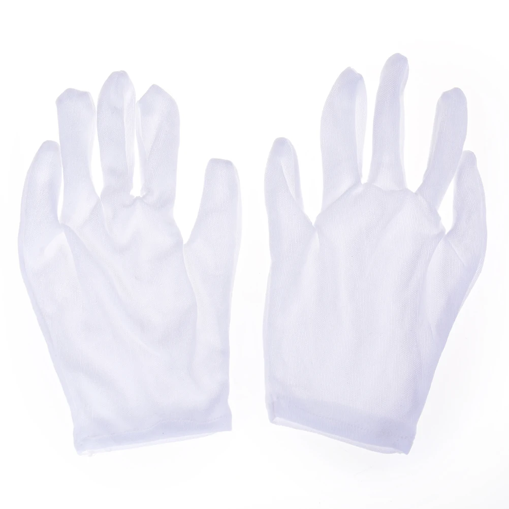 

1 Pair White Performance Gloves Party Halloween Halloween Costume Accessories Gloves Cotton Magician Costume