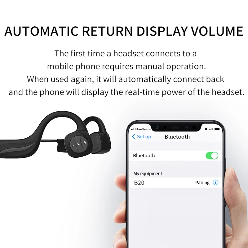 Earphone Bluetooth Wireless Headset Bone Conduction Headphone Sports Waterproof Earbuds Suitable For All mobile phones