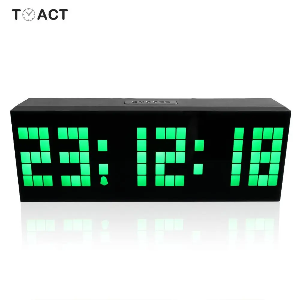 

Alarm Digital Clock LED Table Clock Large Number Display Temperature Calendar Time Home Decor Electronic Desktop Digital Clocks