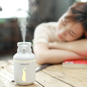 

300Ml Home Car Purifier Atomizer Water Droplets Aroma Diffuser USB Mini Air Humidifier Warm Color LED Night Light with Small Fan