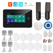 WiFi GSM Tuya Smartlife APP Intelligent Home Burglar Alarm System 4.3 Inch Touch Panel Support Google Home Amazon Alexa