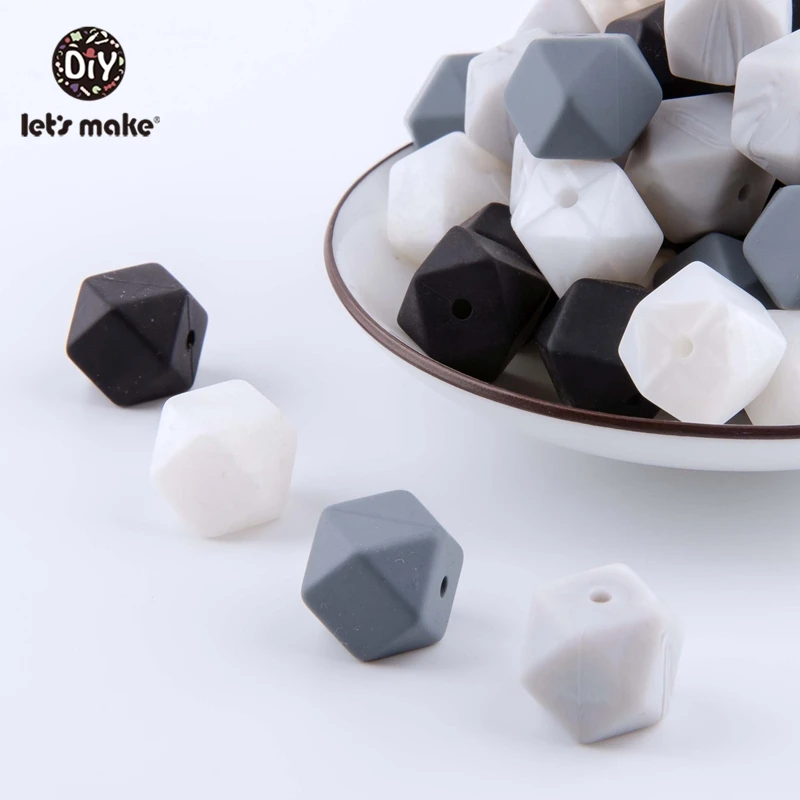 19GJ0195 Let'S Make, 20 шт., детские силиконовые бусины для собак, грызунов, мини, сделай сам, соска, клипса, цепочка, ожерелье, подвеска, жевание, Прорезыватель зубов, Детская Игрушка прорезыватель - Цвет: 19GJ0195