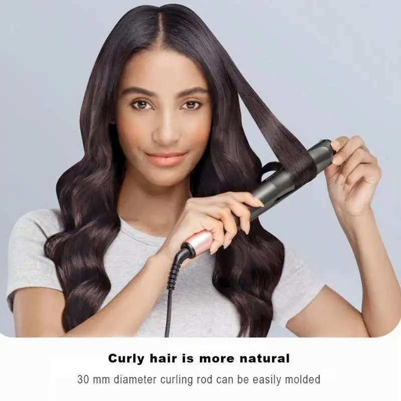 

Portable 2 in 1 Wet Dry Hair Straightener Curler Hair Curling Straightening Iron LCD Display Tail Knob Temperature Adjustment