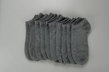 10 пар носков дышащие спортивные носки однотонные водонепроницаемые удобные носки из хлопка короткие носки белый черный серый - Цвет: Gray