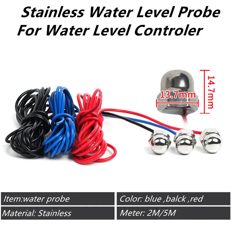 3Pcs/Set Stainless Steel Water Level Probe float 2Meters For WaterTower Pump probe
