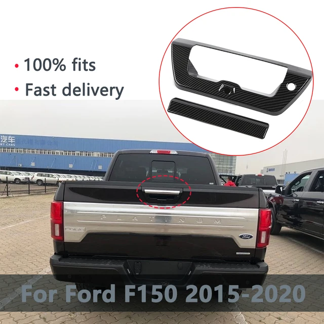 Carbon Fiber Tailgate Door Handle Bowl Cover Trim For Ford F150 F-150 2015-2021