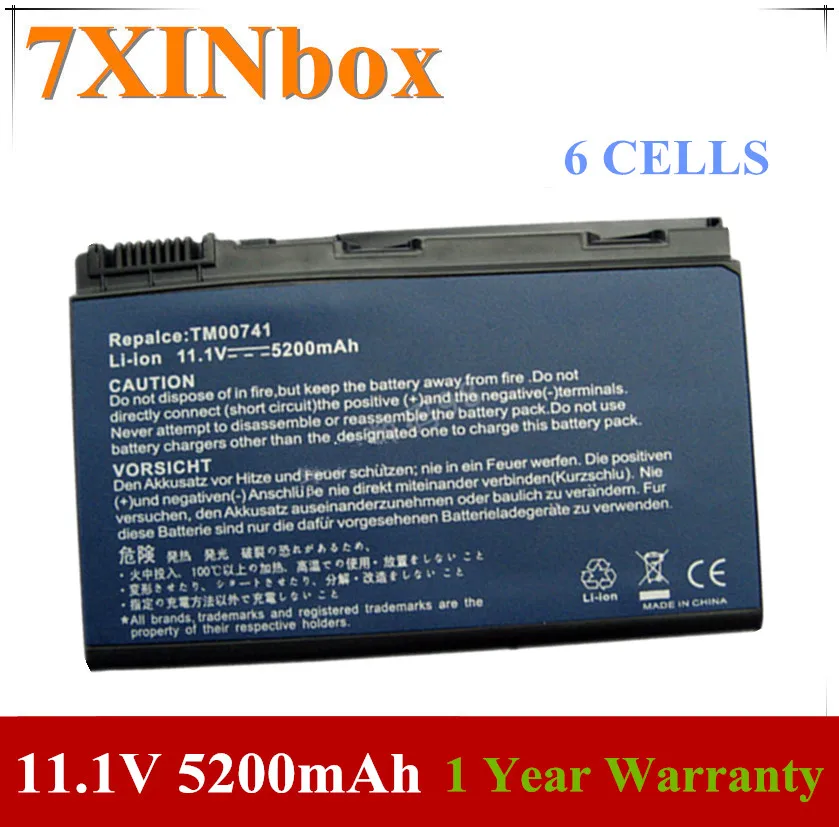 Аккумулятор для ноутбука 7XINbox 11 1 В 5200 мАч TM00741 TM00742 TM00751 Acer Extensa 5210 5220 5620 5710G 5620Z 5720 7720
