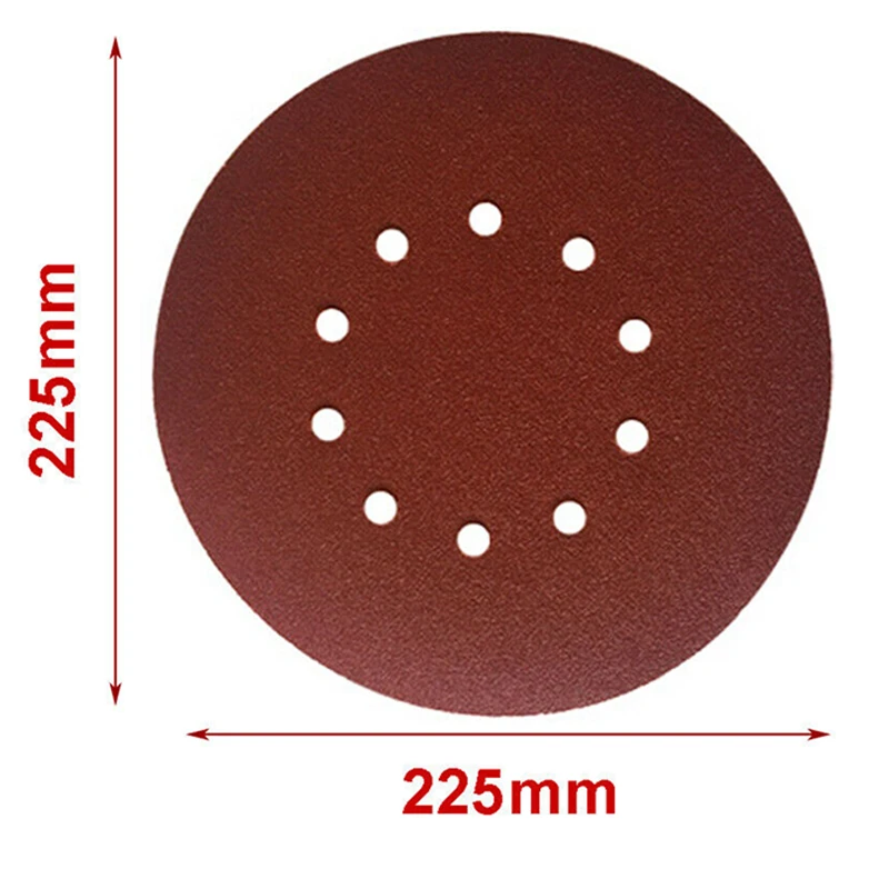 

10 Pack 225mm 9" Sanding Discs 40 Grit Orbital Sander Pads Backing Sandpaper Lot