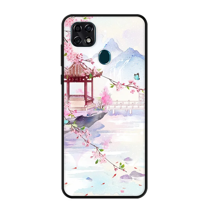 Для zte Blade 20 смарт-чехол цветок черный бампер Мягкая силиконовая задняя крышка 6,49 ''для zte V1050 чехол для телефона s для Blade20 Smart